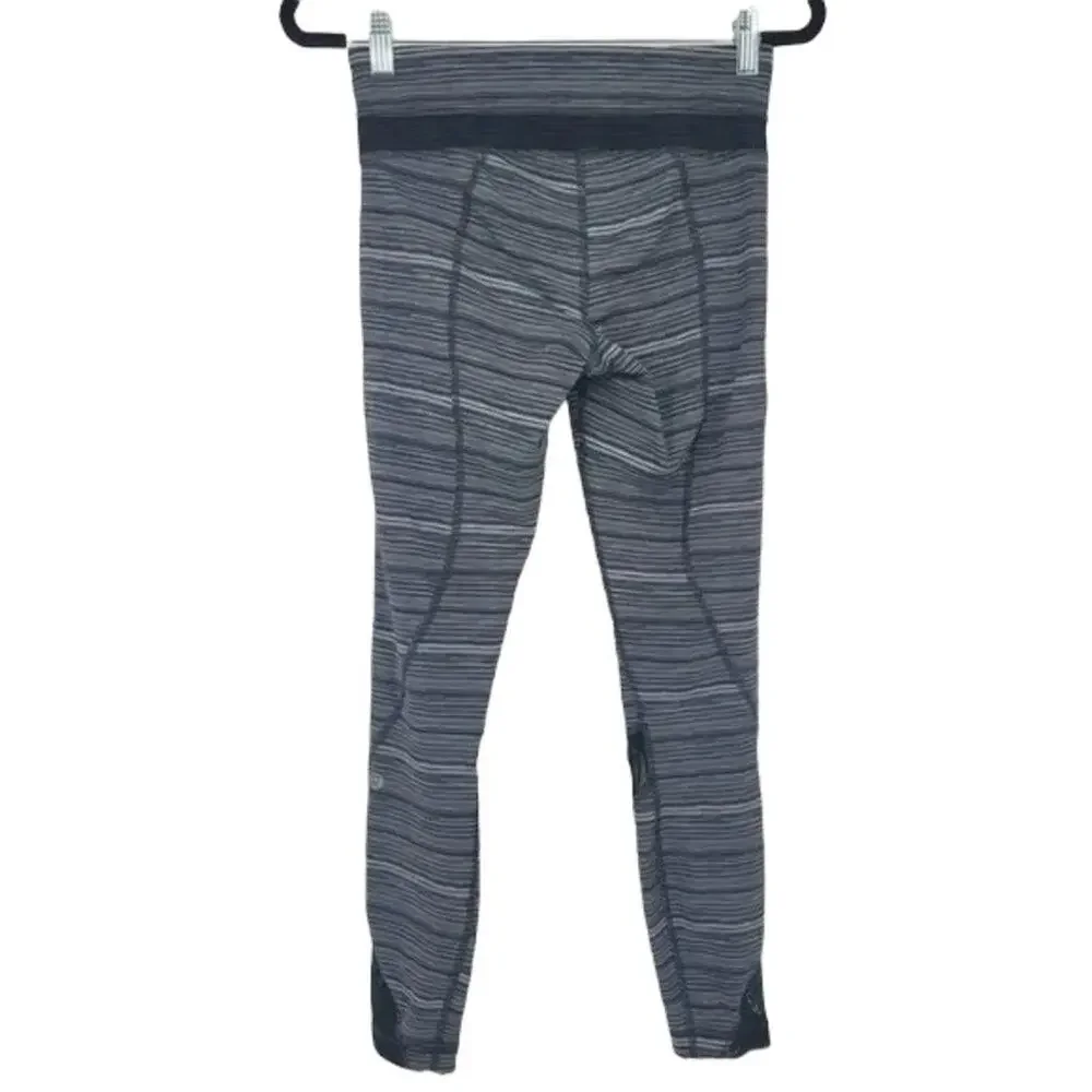 Lululemon Inspire Tight II Mesh Cyber Black Deep Coal Black Leggings Size 4